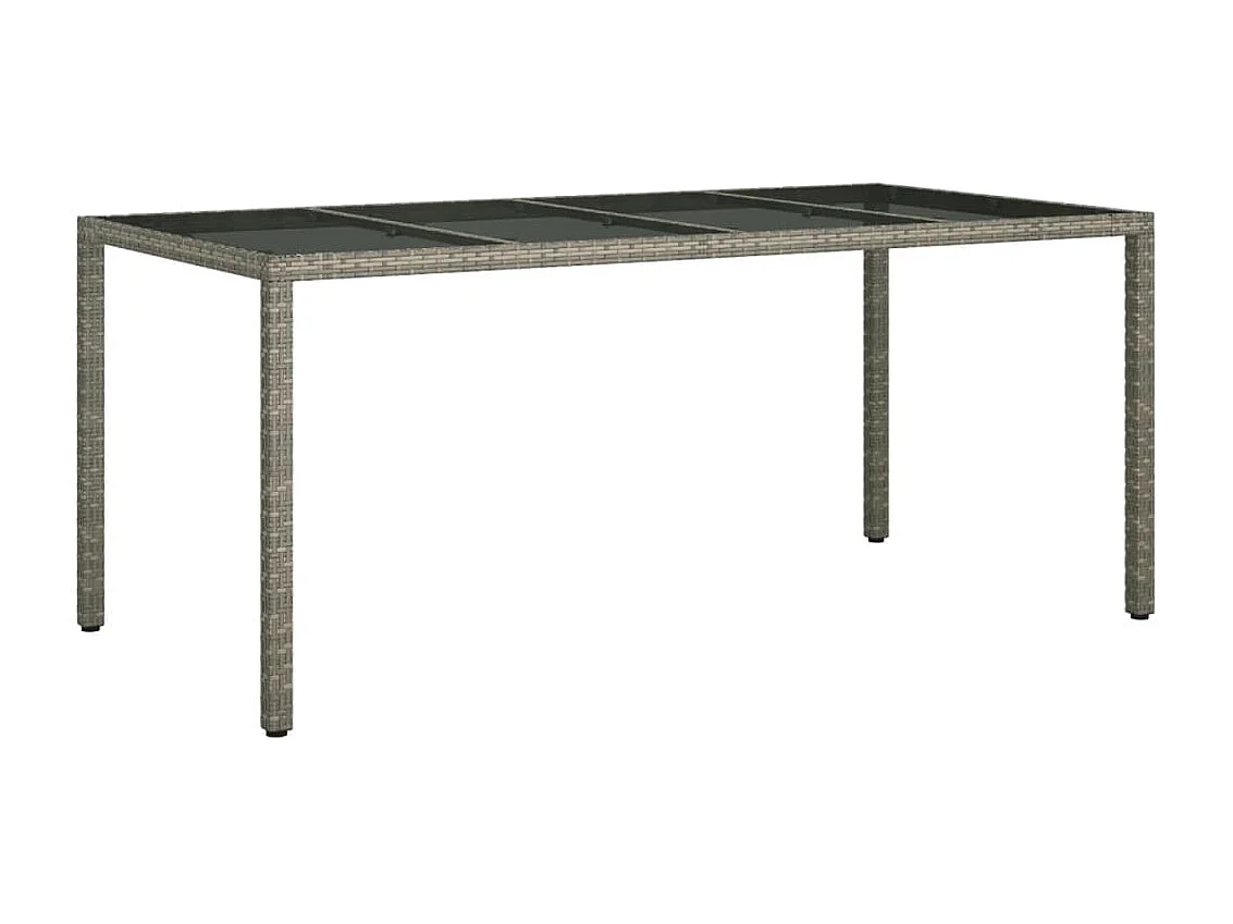 Garden Furniture -  Ensemble à manger jardin et coussins 7 pcs gris rotin