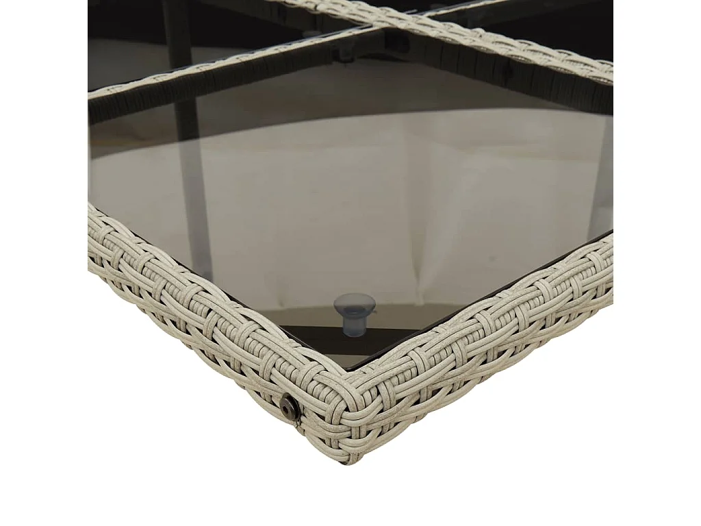 Steenbergen  Set comedor de jardín 9 pzas cojines ratán sintético gris claro