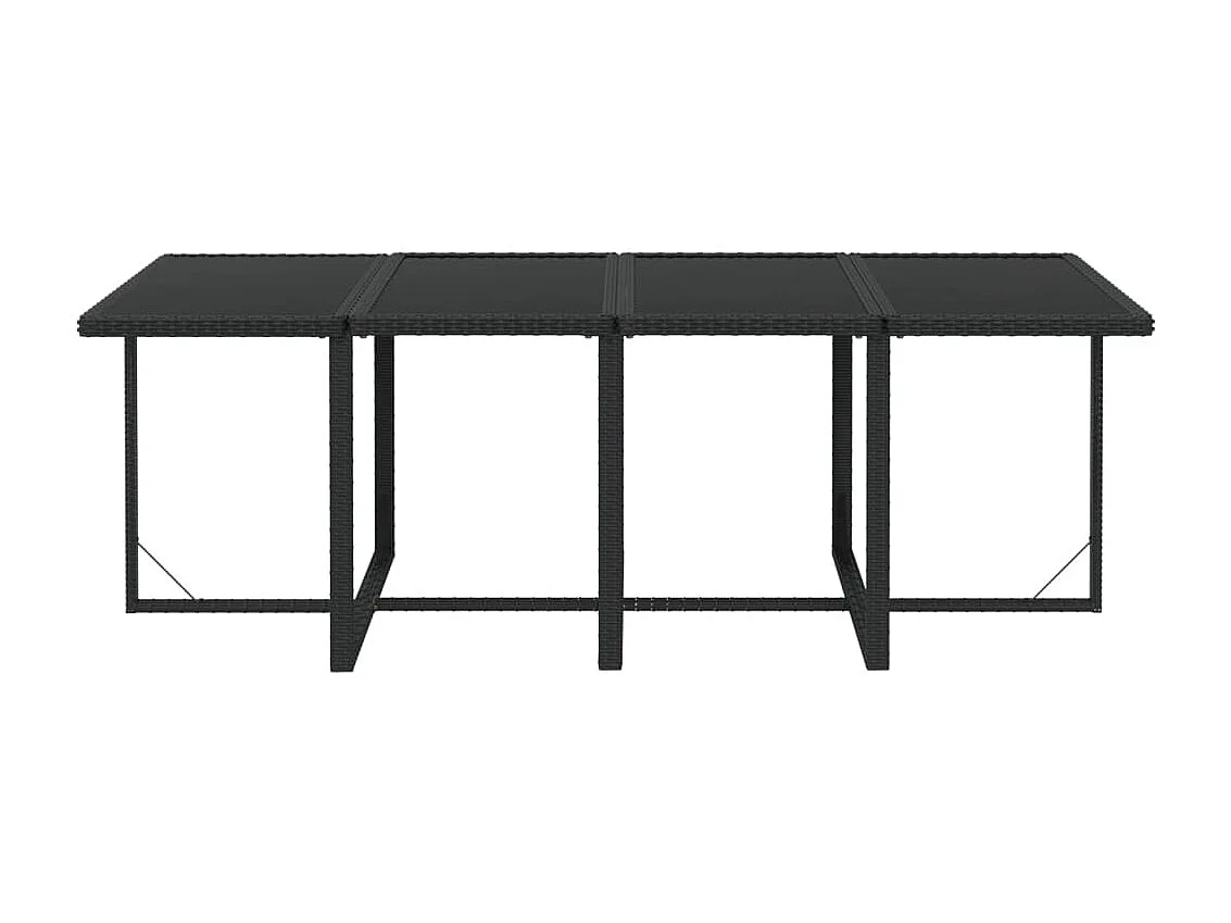 Hugo  9-delige Tuinset met kussens poly rattan zwart