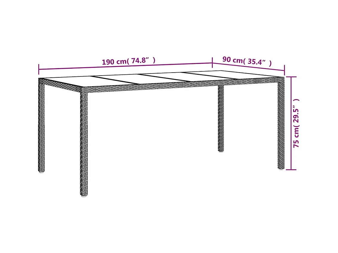 Niels-Jan  Ensemble à manger de jardin coussins 7pcs Noir Résine tressée