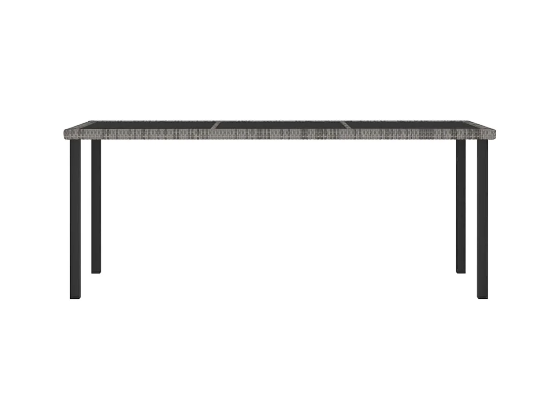 Timothy  Ensemble à manger de jardin 7 pcs Résine tressée Gris