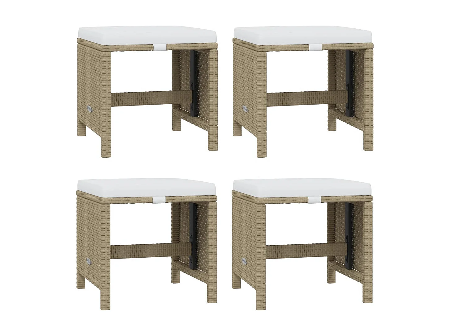 Prolenta Premium -  11-delige Tuinset met kussens poly rattan beige