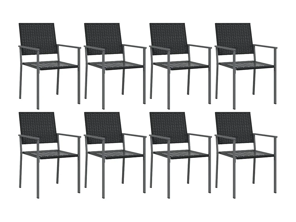 Croughevoe  Ensemble à manger de jardin 9 pcs résine tressée acier