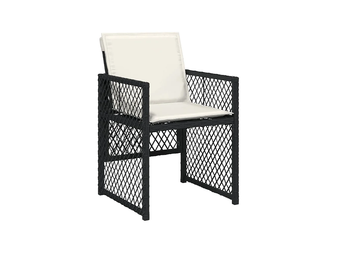 Connersville  Set de muebles jardín 5 pzas con cojines ratán sintético negro