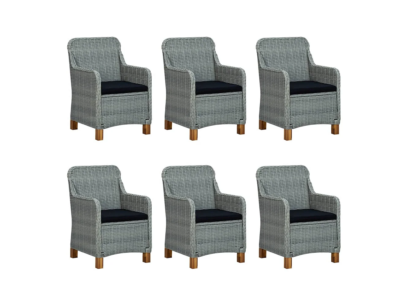 Horsham  7-delige Tuinset met kussens poly rattan lichtgrijs