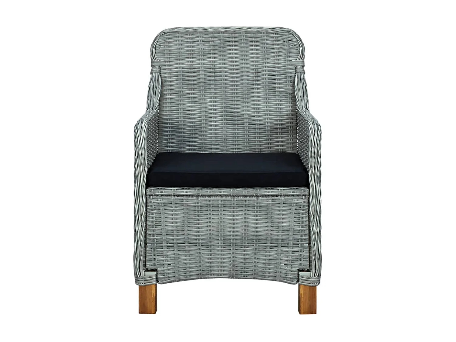 Horsham  Set comedor jardín 7 pzas y cojines ratán sintético gris claro