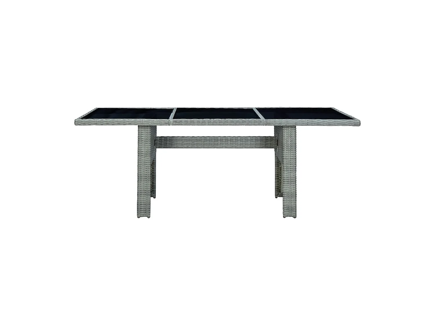 Horsham  Set comedor jardín 7 pzas y cojines ratán sintético gris claro