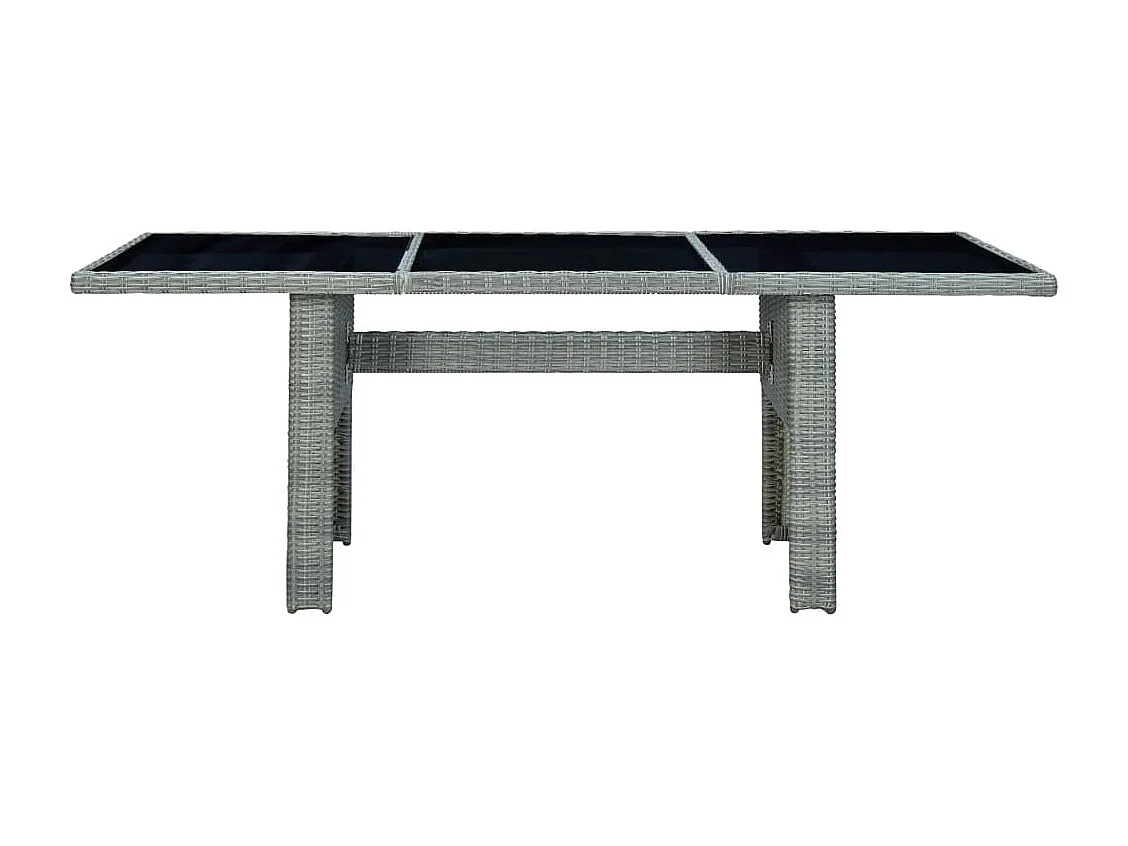 Horsham  Set comedor jardín 7 pzas y cojines ratán sintético gris claro