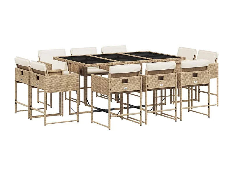 Brienne  11-delige Tuinset met kussens poly rattan beige