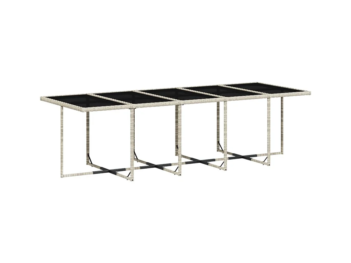 Brienne  Ensemble à manger de jardin et coussins 15 pcs gris clair rotin