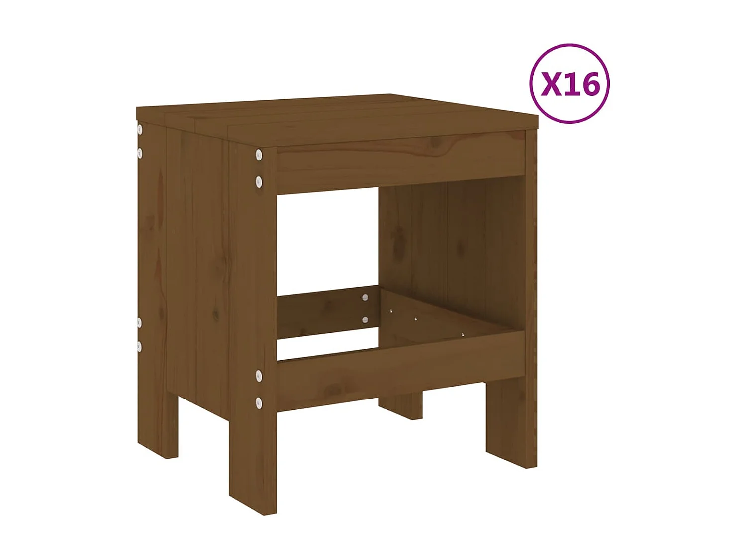 Louis-Philippe-Francis  Ensemble à manger de jardin 17 pcs marron miel bois pin massif