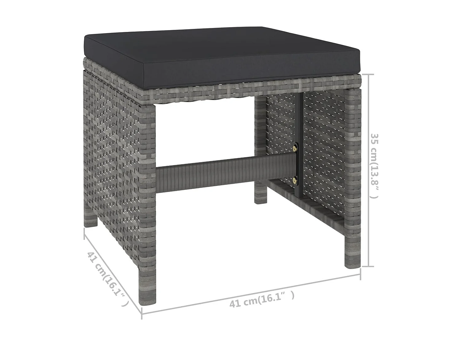 Sylara  Ensemble à manger d'extérieur 6pcs coussins Résine tressée Gris