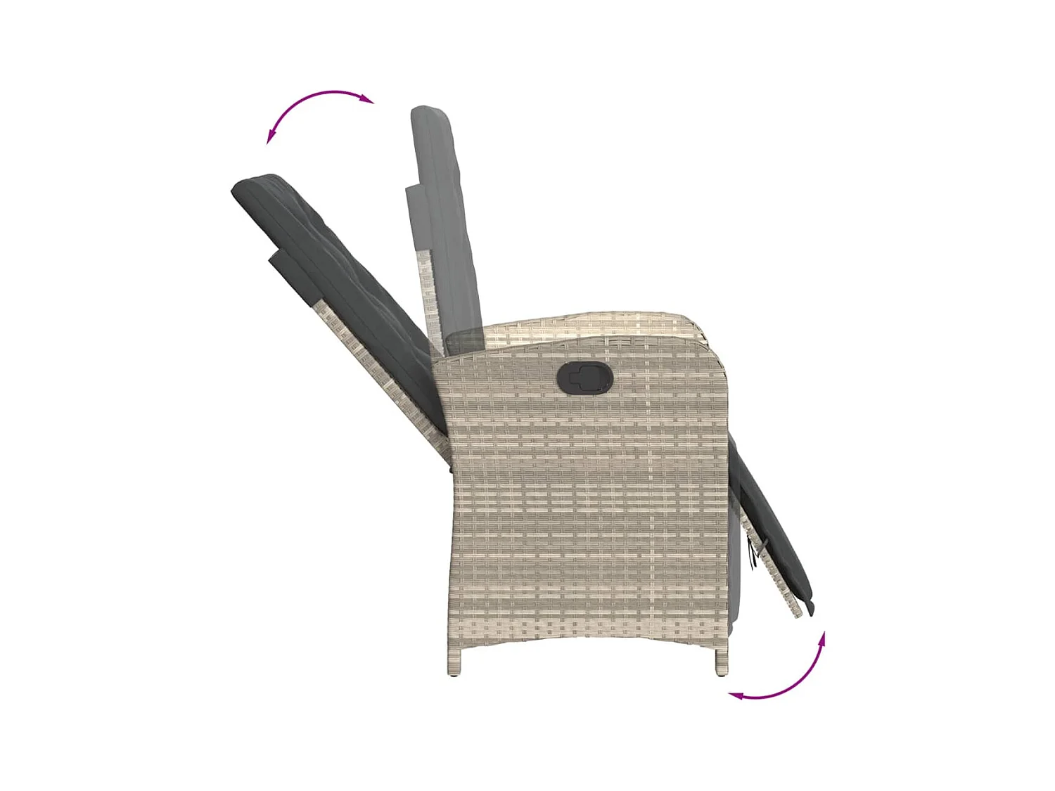 Connie  Ensemble à manger de jardin et coussins 5 pcs gris clair rotin