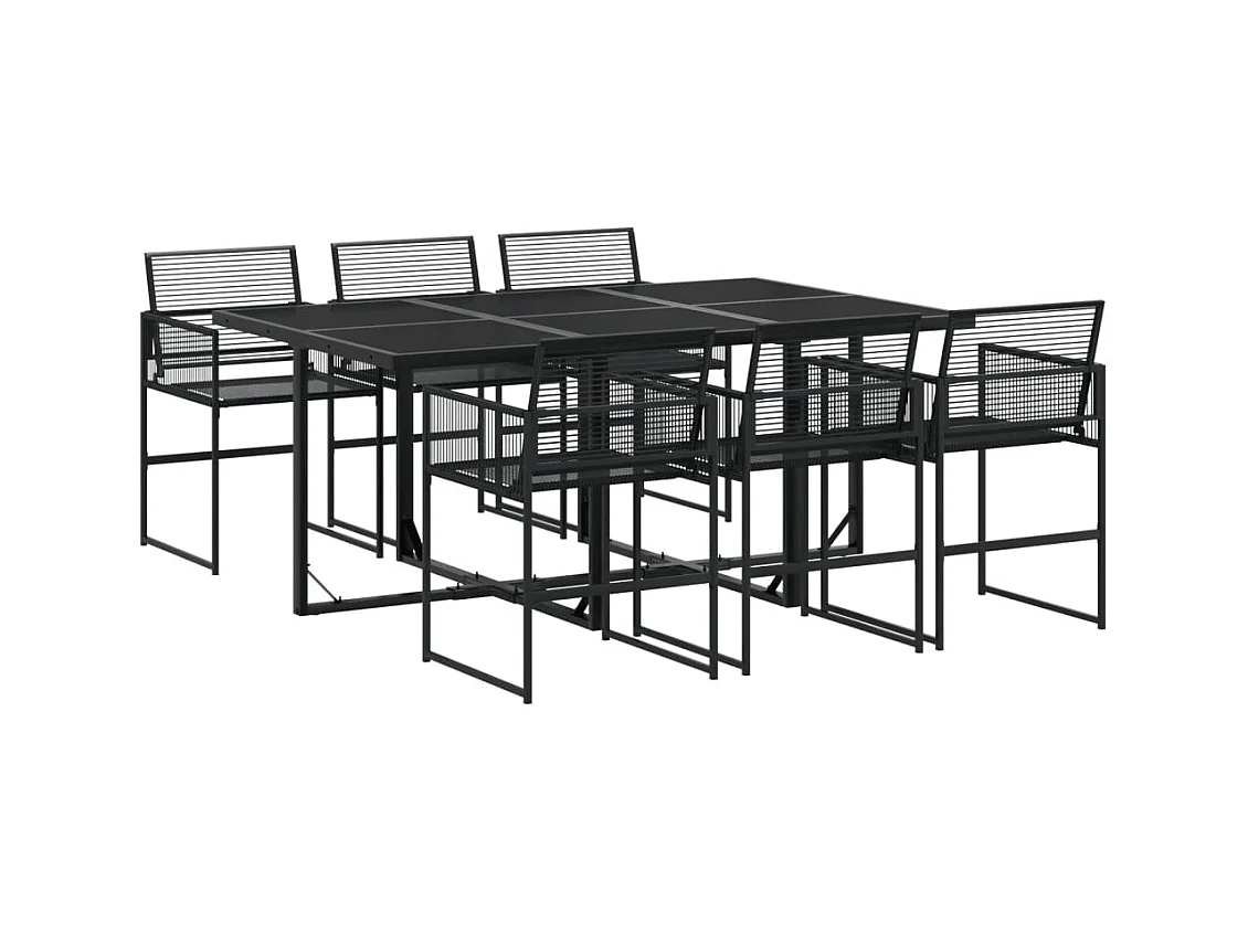 Ghizlan  7-delige Tuinset poly rattan zwart