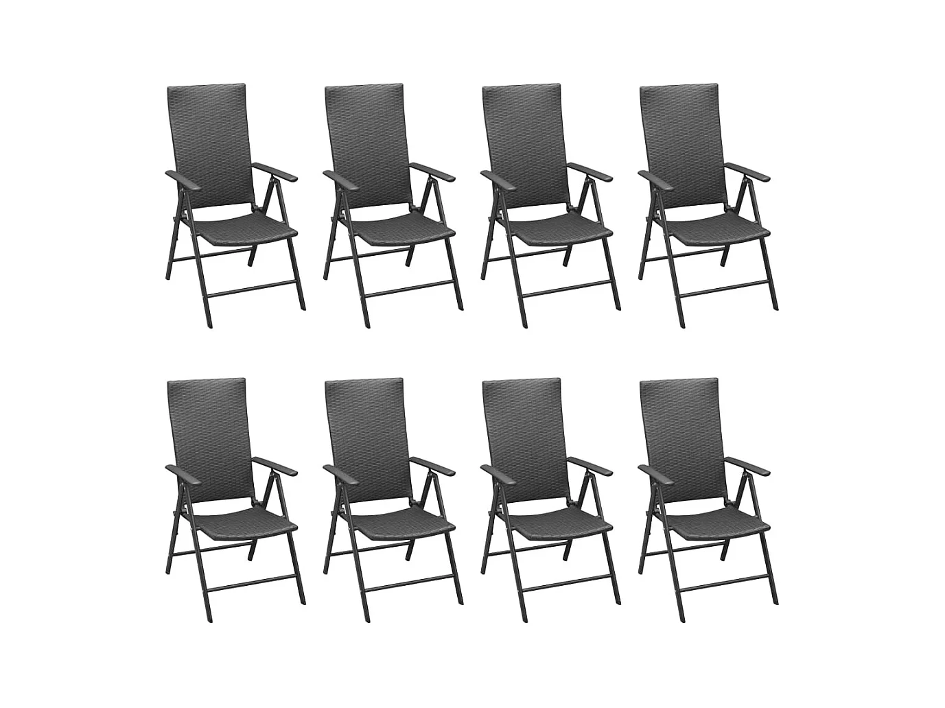 Garden Furniture -  Ensemble à manger de jardin 9 pcs noir