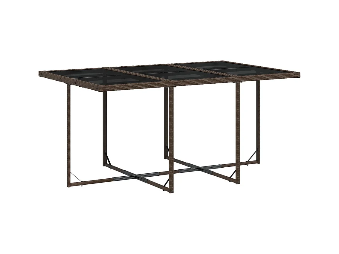 Zele  Set comedor de jardín 7 pzas con cojines ratán sintético marrón