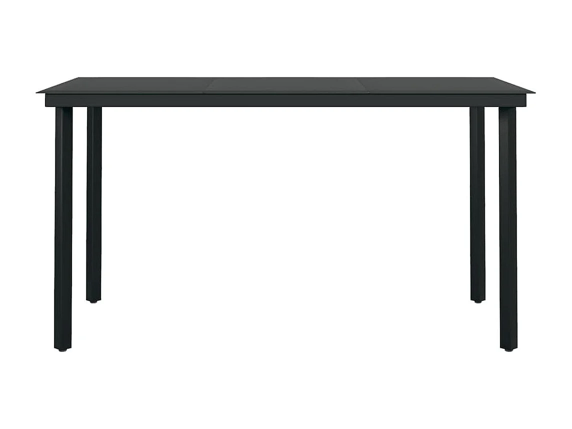 Eliseo  Juego de comedor de jardín 7 piezas con cojines negro