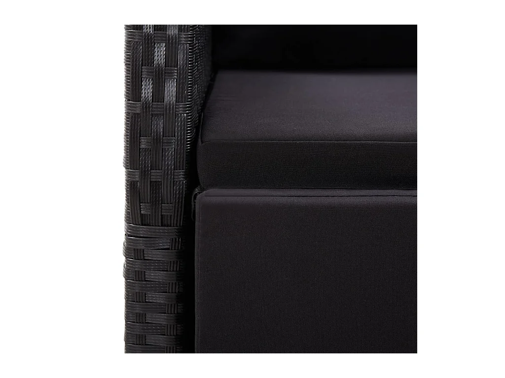 Xarina  Ensemble à manger de jardin 3 pcs Noir