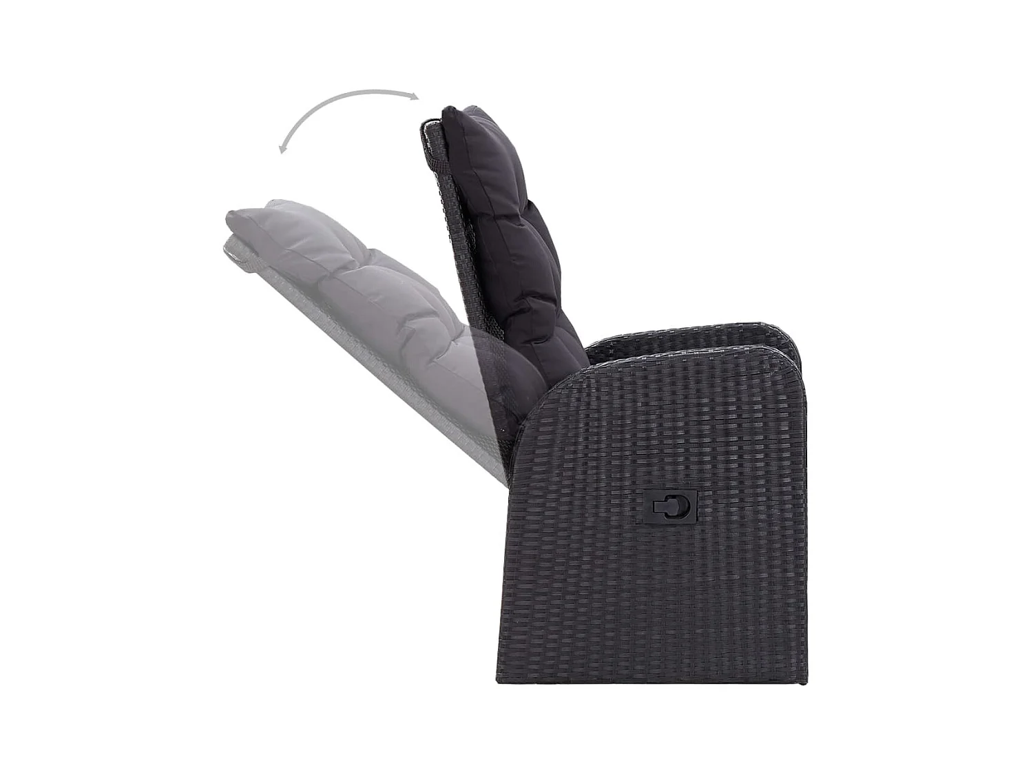 Xarina  Ensemble à manger de jardin 3 pcs Noir