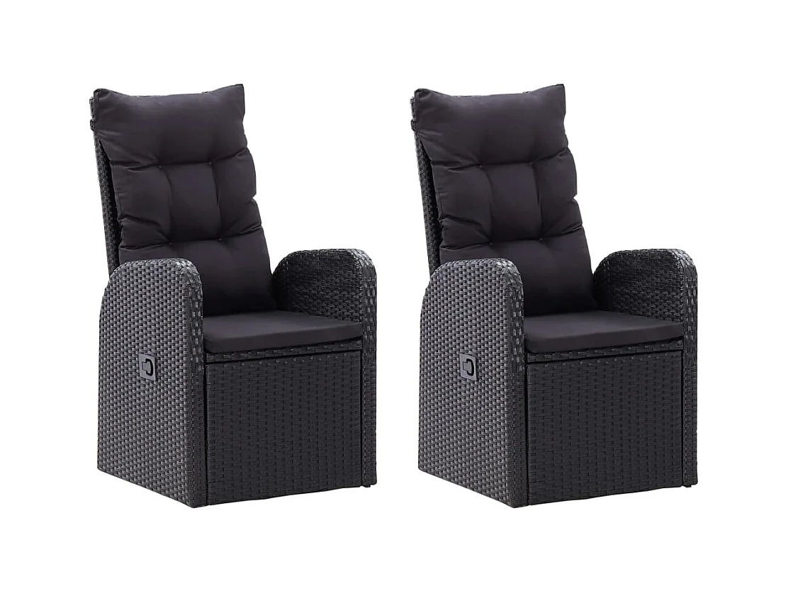 Xarina  Ensemble à manger de jardin 3 pcs Noir