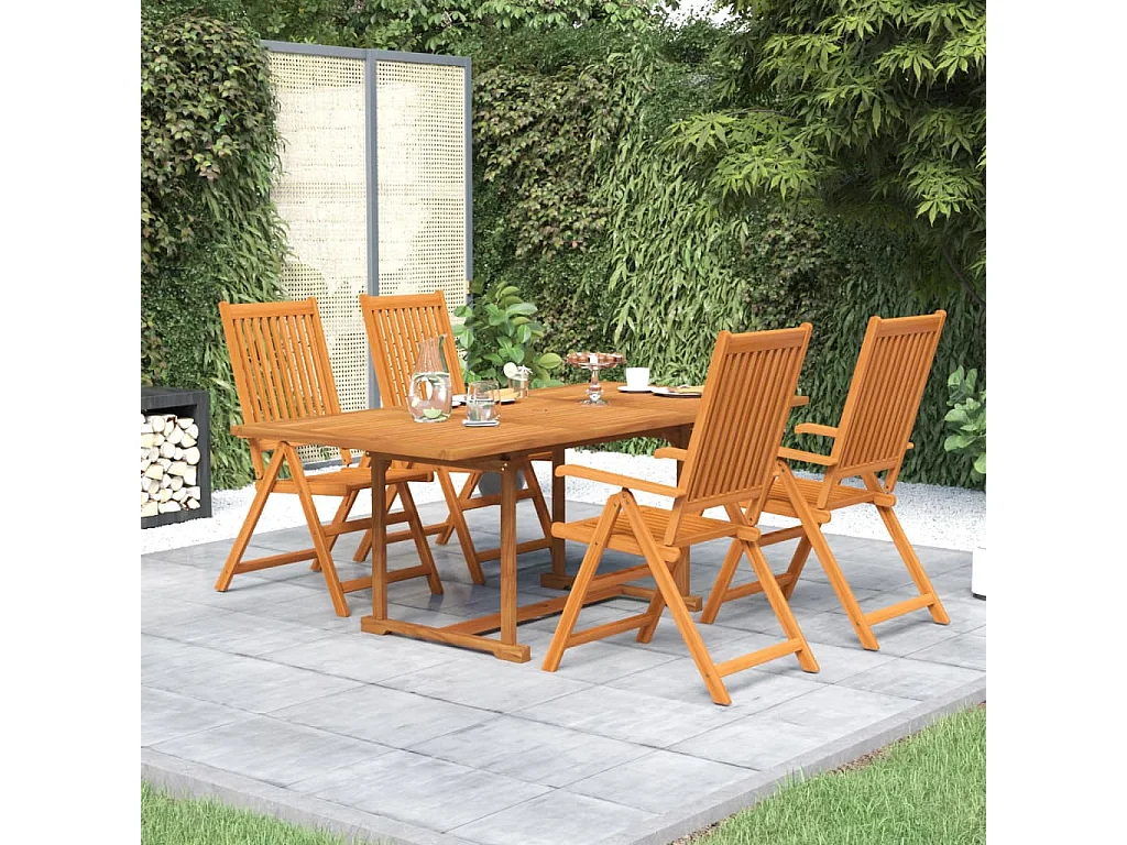 Brunello  Ensemble à manger de jardin 5 pcs Bois d'acacia massif
