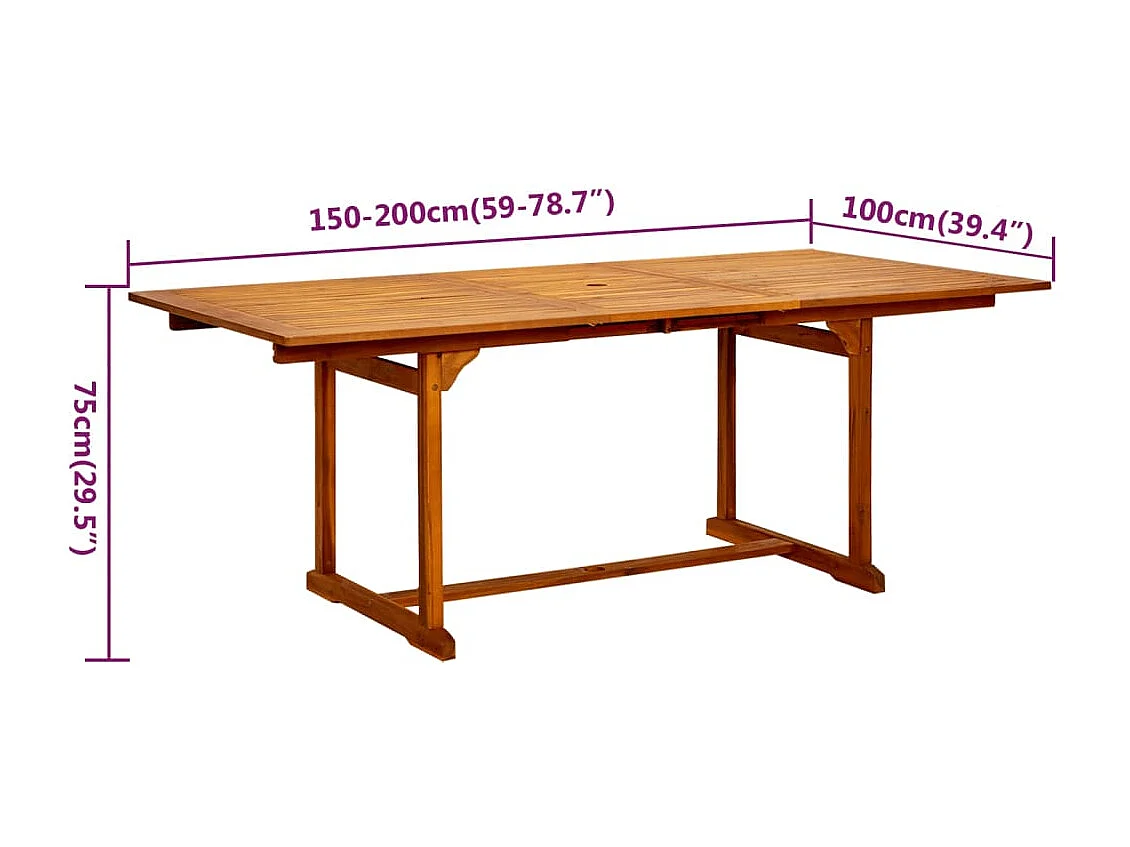 Brunello  Ensemble à manger de jardin 5 pcs Bois d'acacia massif