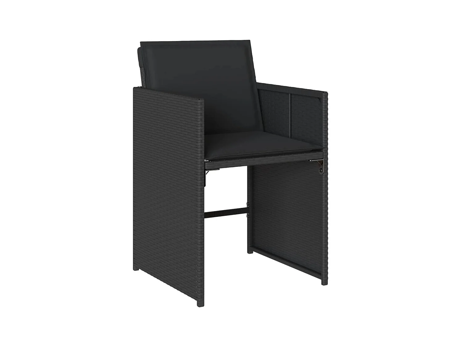 Zele  Set comedor de jardín con cojines 13 pzas ratán sintético negro