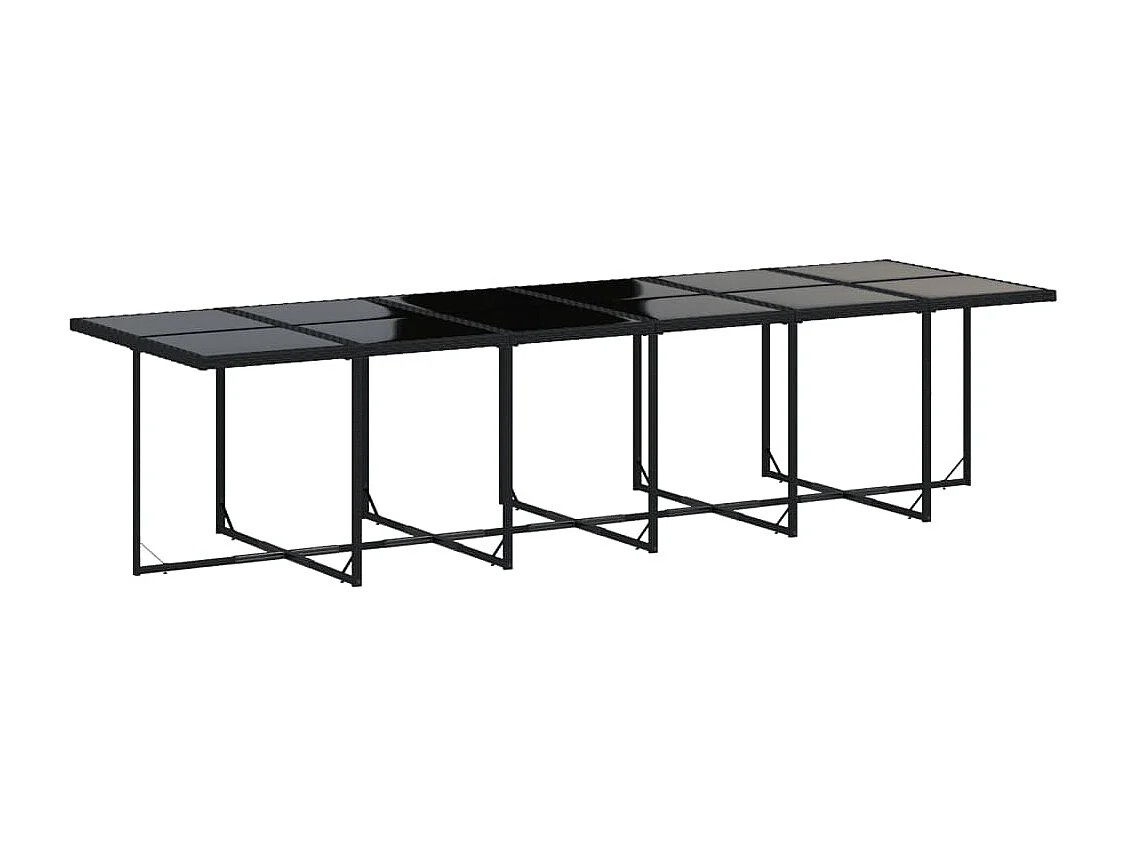 Zele  Ensemble à manger de jardin 13 pcs coussins noir résine tressée