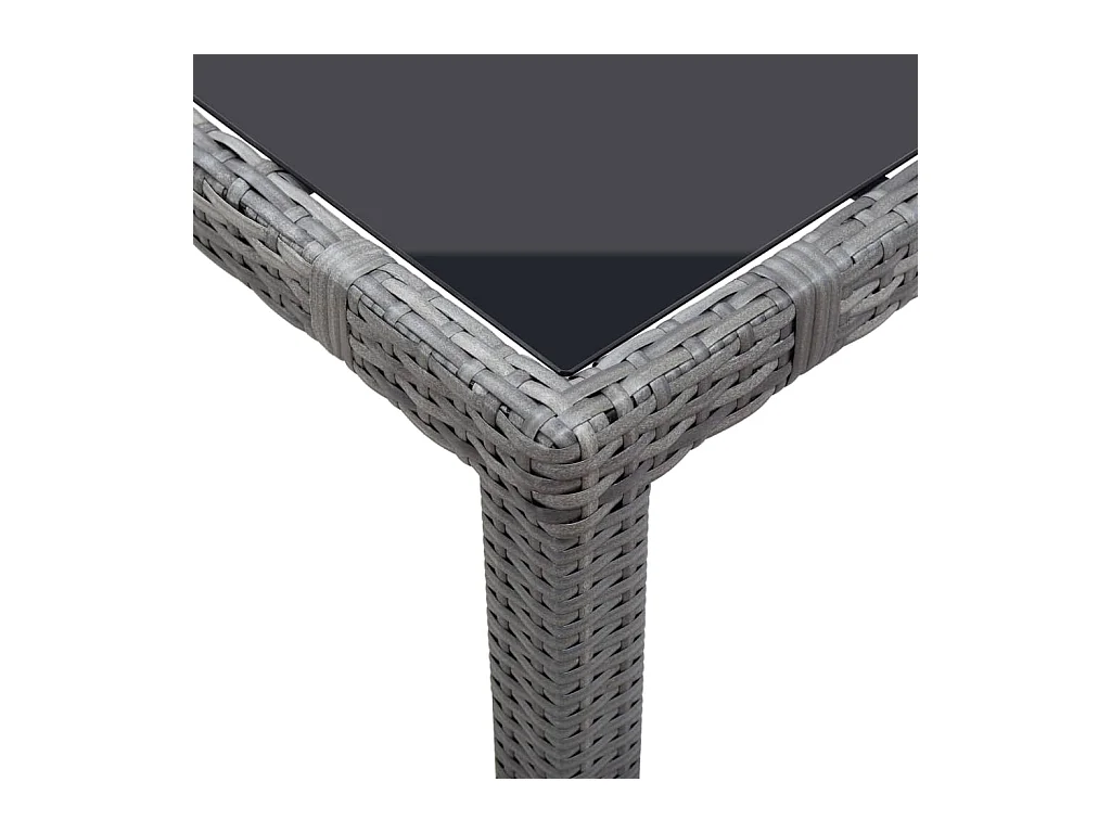 Worin  Ensemble à manger d'extérieur 7 pcs Résine tressée Gris