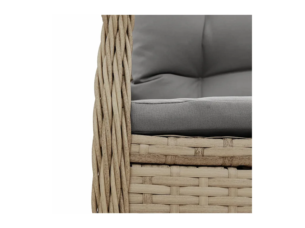 Tilly  Ensemble à manger de jardin et coussins 3 pcs Beige poly rotin