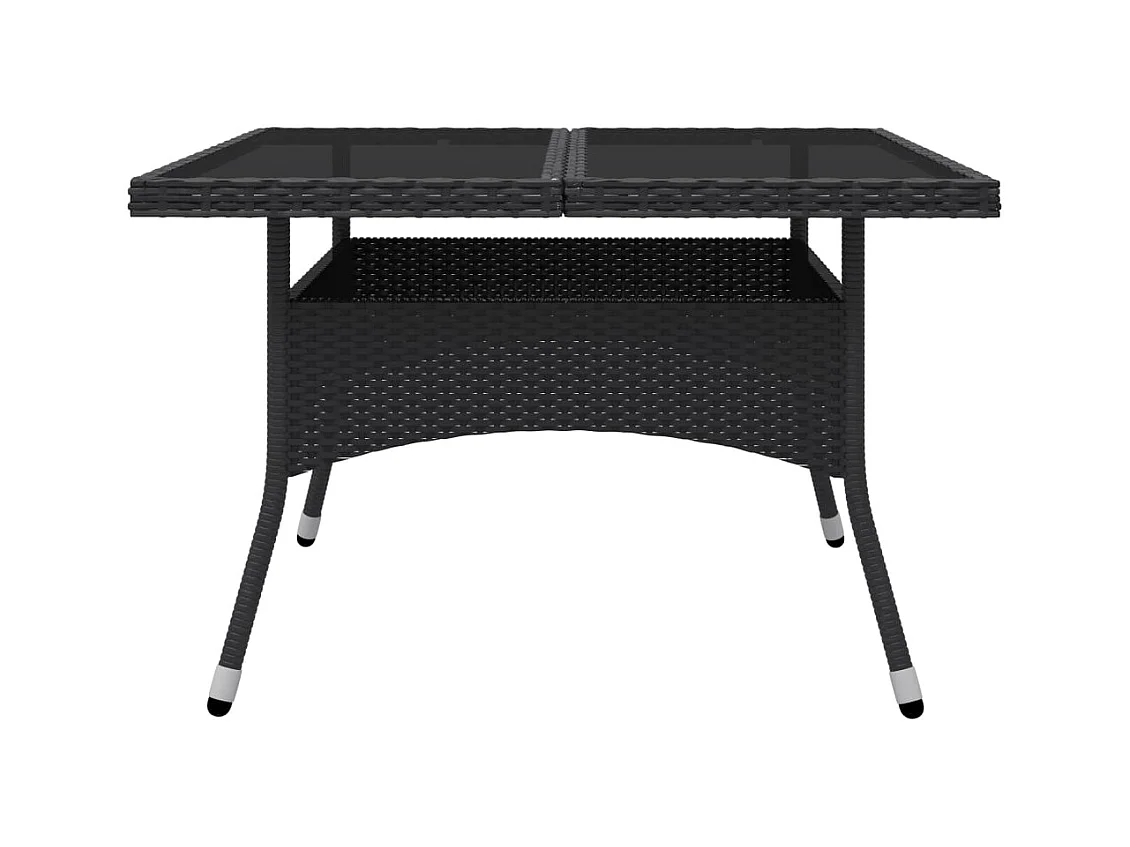 Deerlijk  9-delige Tuinset poly rattan en glas zwart