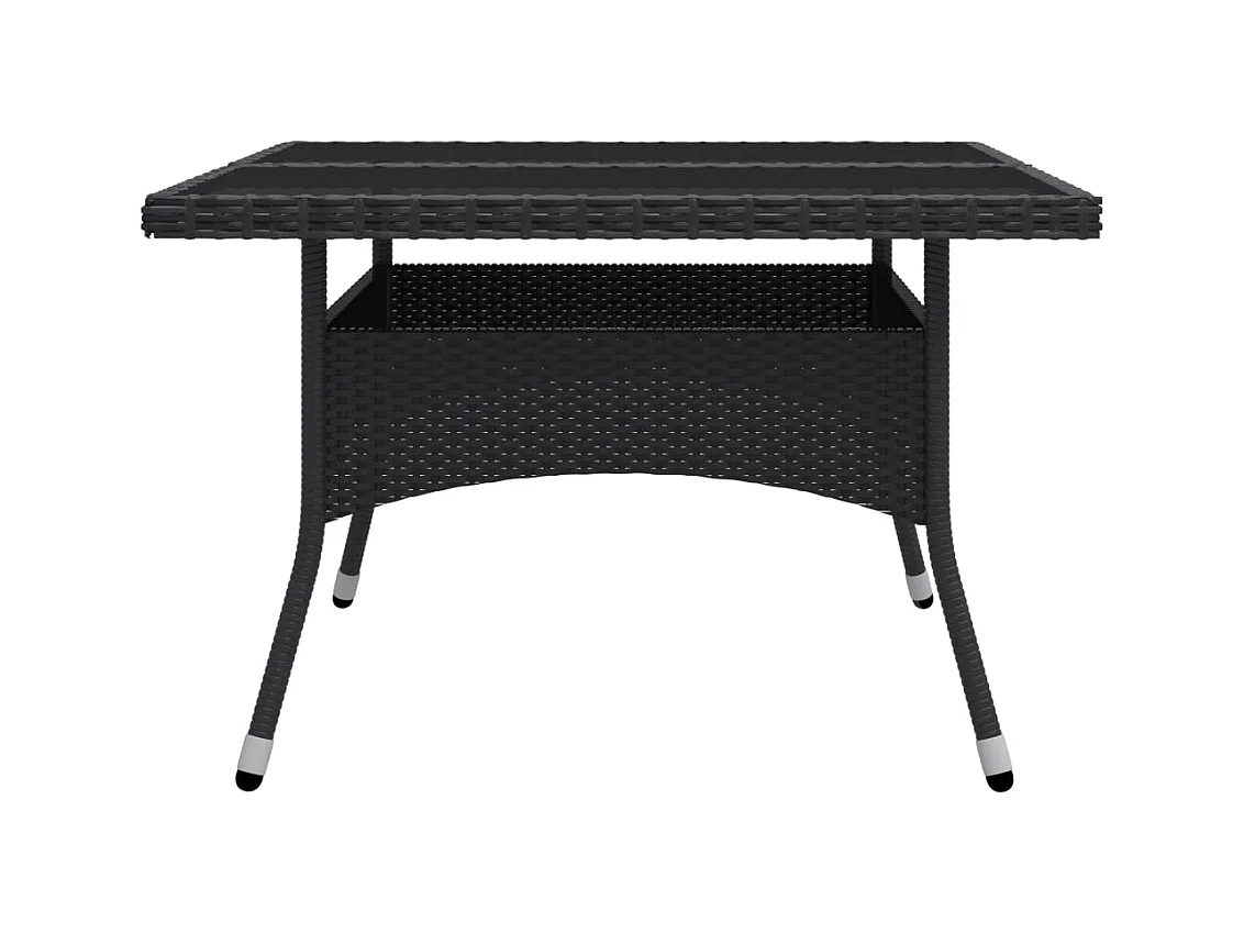 Deerlijk  9-delige Tuinset poly rattan en glas zwart