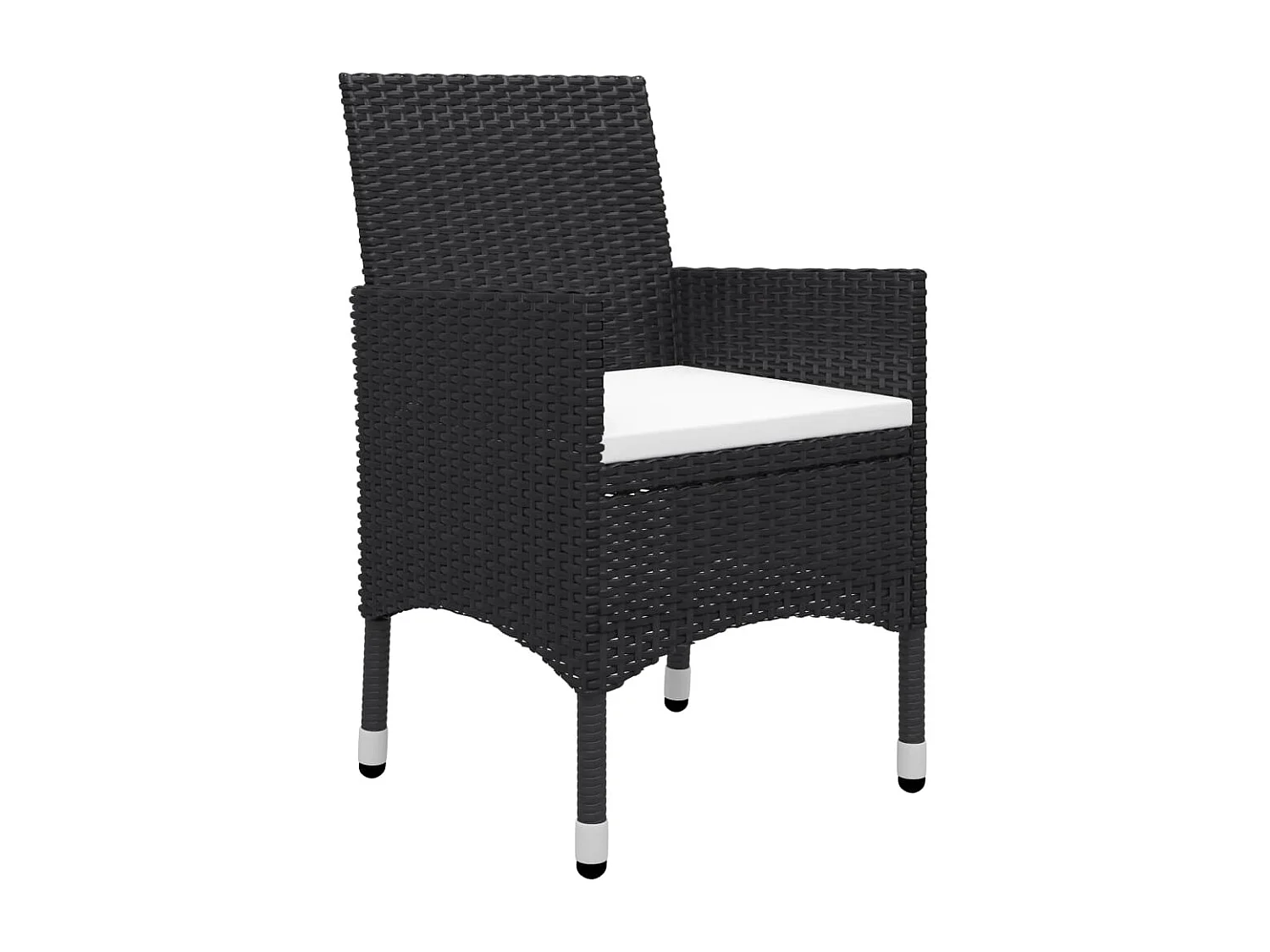 Deerlijk  9-delige Tuinset poly rattan en glas zwart