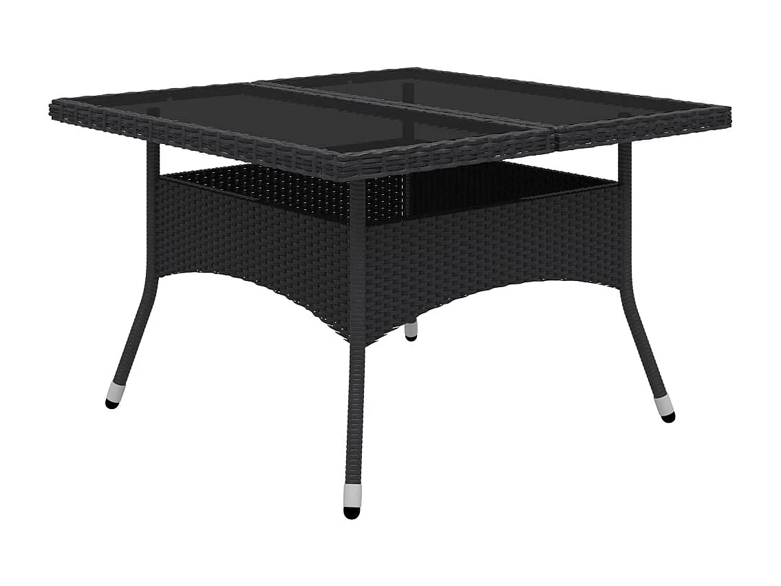 Deerlijk  Ensemble à Manger de jardin 9 pcs Résine tressée et verre Noir