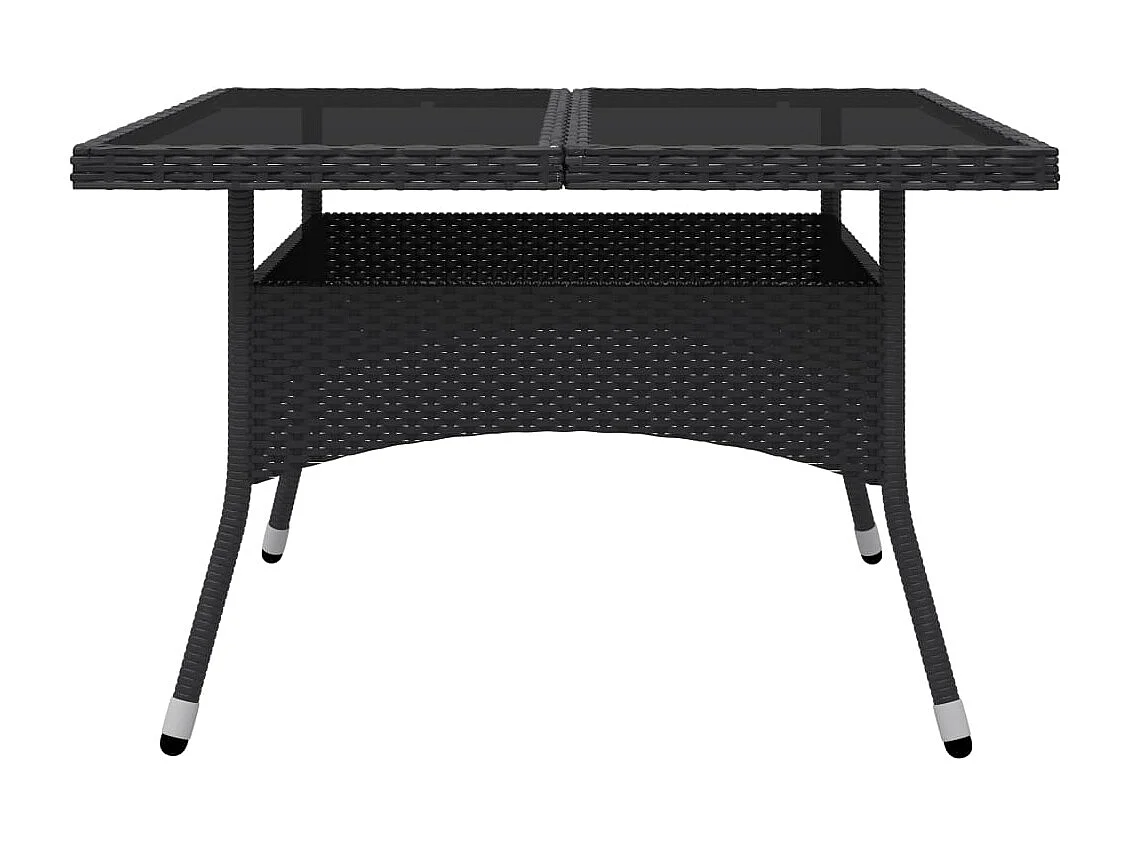 Deerlijk  Ensemble à Manger de jardin 9 pcs Résine tressée et verre Noir