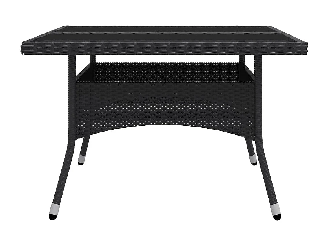 Deerlijk  Ensemble à Manger de jardin 9 pcs Résine tressée et verre Noir