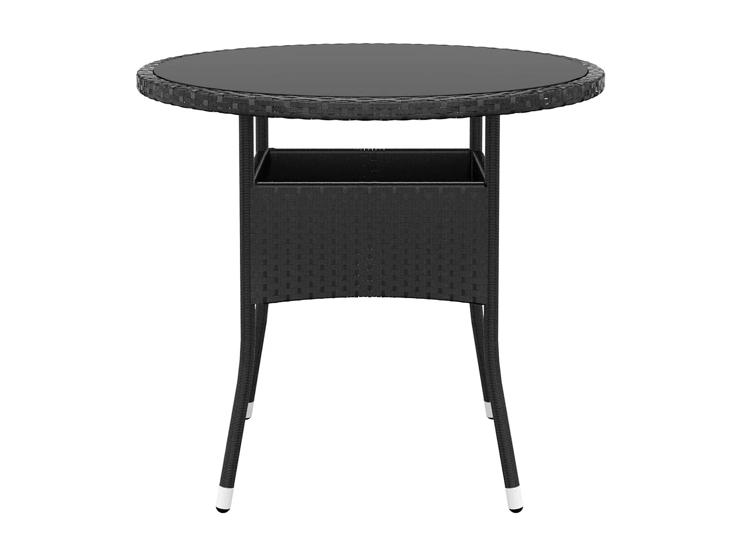 Didier-Paul  Ensemble à manger de jardin 5 pcs Résine tressée Noir