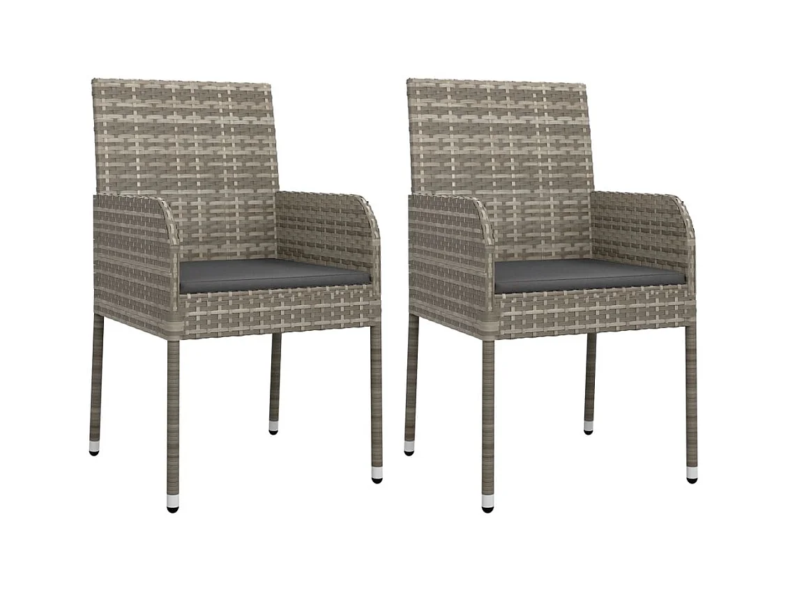 Ymir  7-delige Tuinset met kussens poly rattan grijs