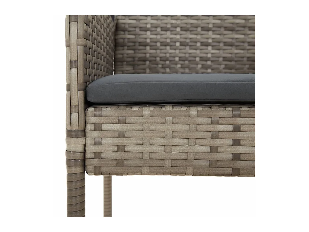 Ymir  7-delige Tuinset met kussens poly rattan grijs