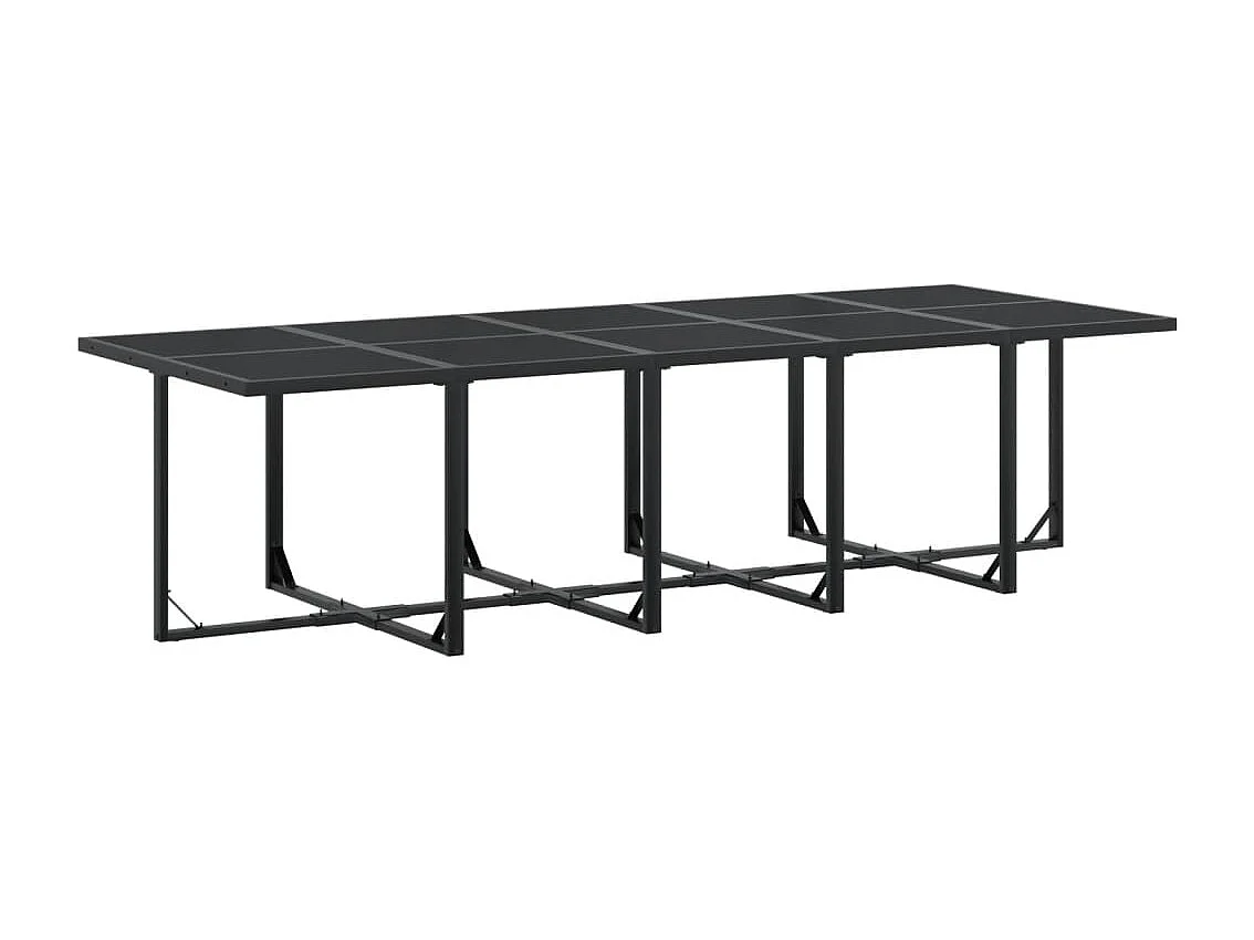 Sophie Rae  Ensemble à manger de jardin 15 pcs noir textilène