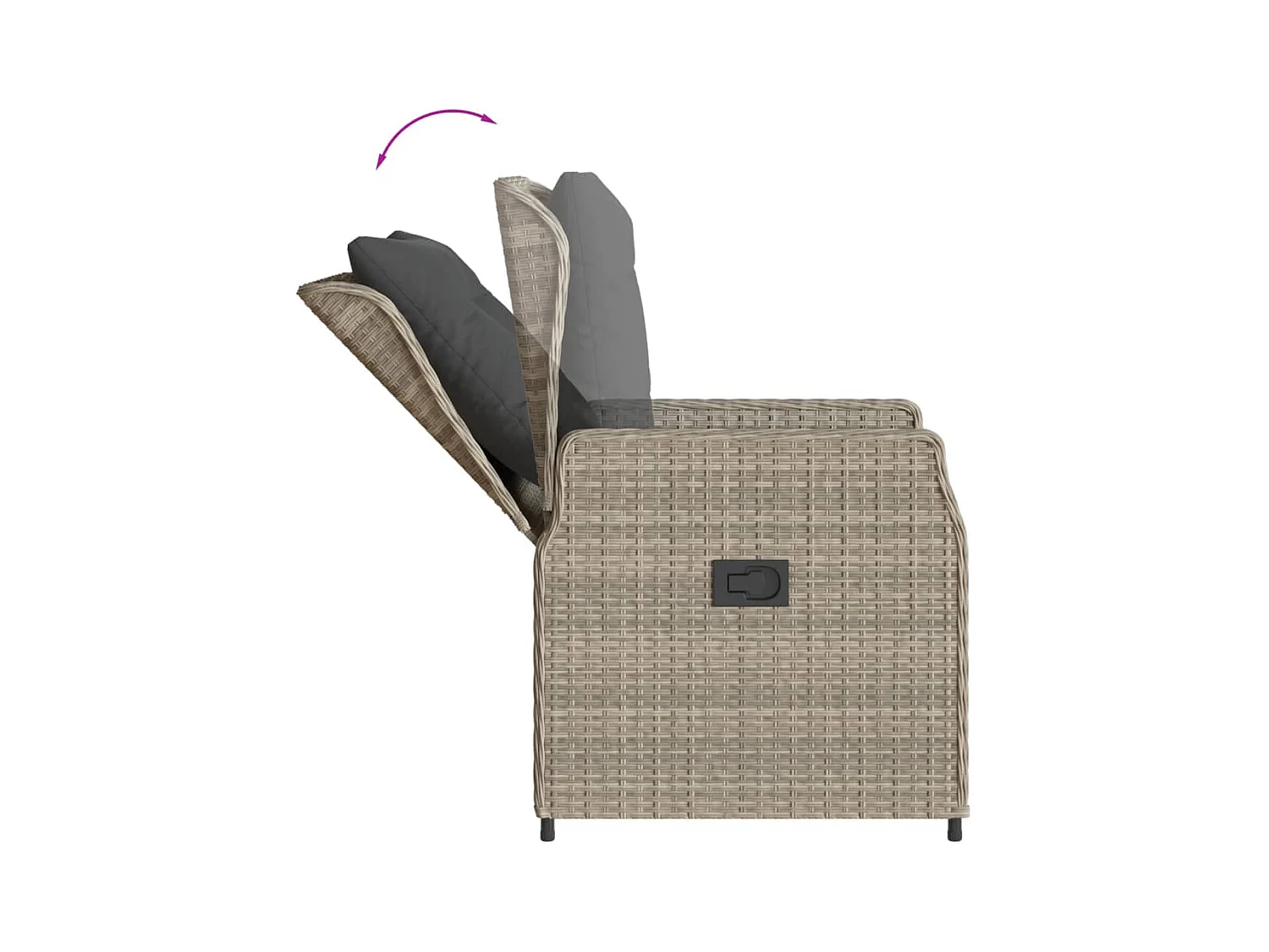 Garden Furniture -  Ensemble à manger de jardin 3pcs coussins gris clair poly rotin