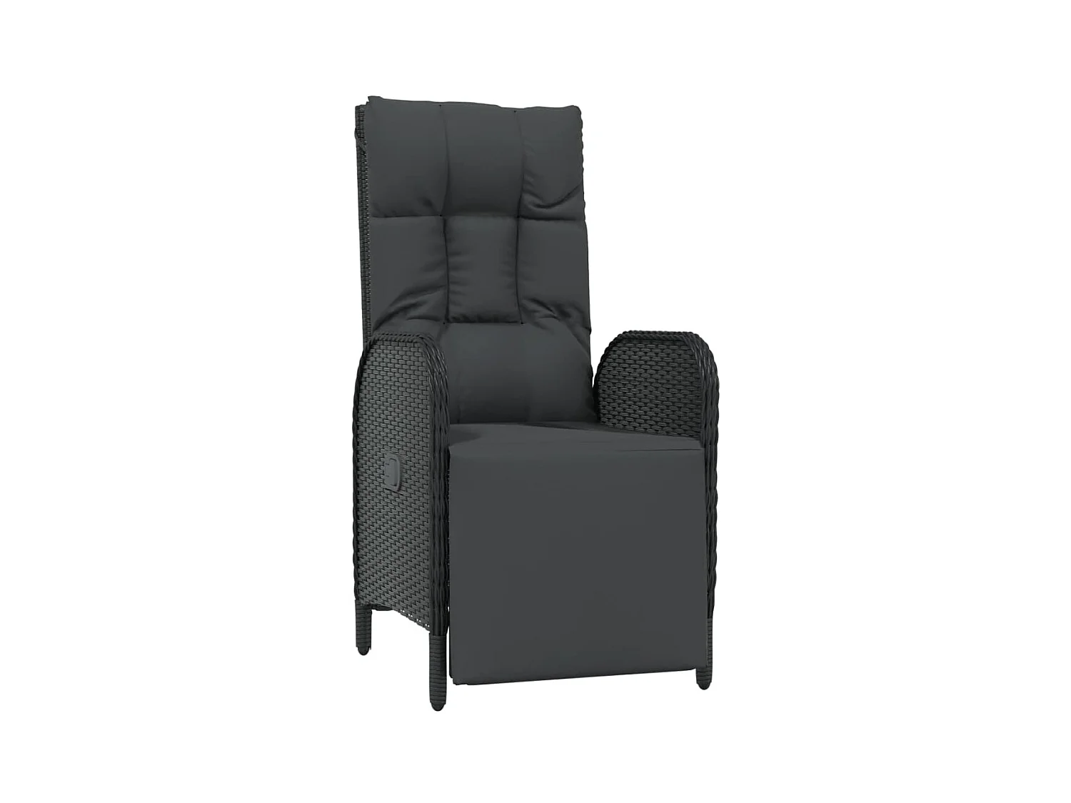 Afragola  Ensemble à manger de jardin coussins 7pcs Noir Résine tressée