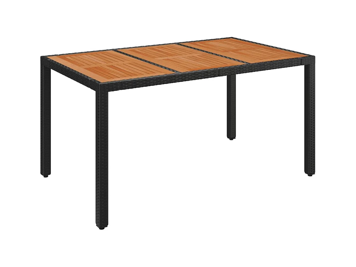Afragola  Ensemble à manger de jardin coussins 7pcs Noir Résine tressée