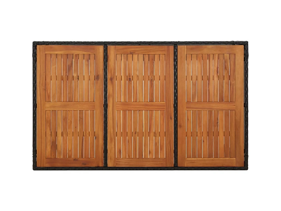Afragola  Ensemble à manger de jardin coussins 7pcs Noir Résine tressée