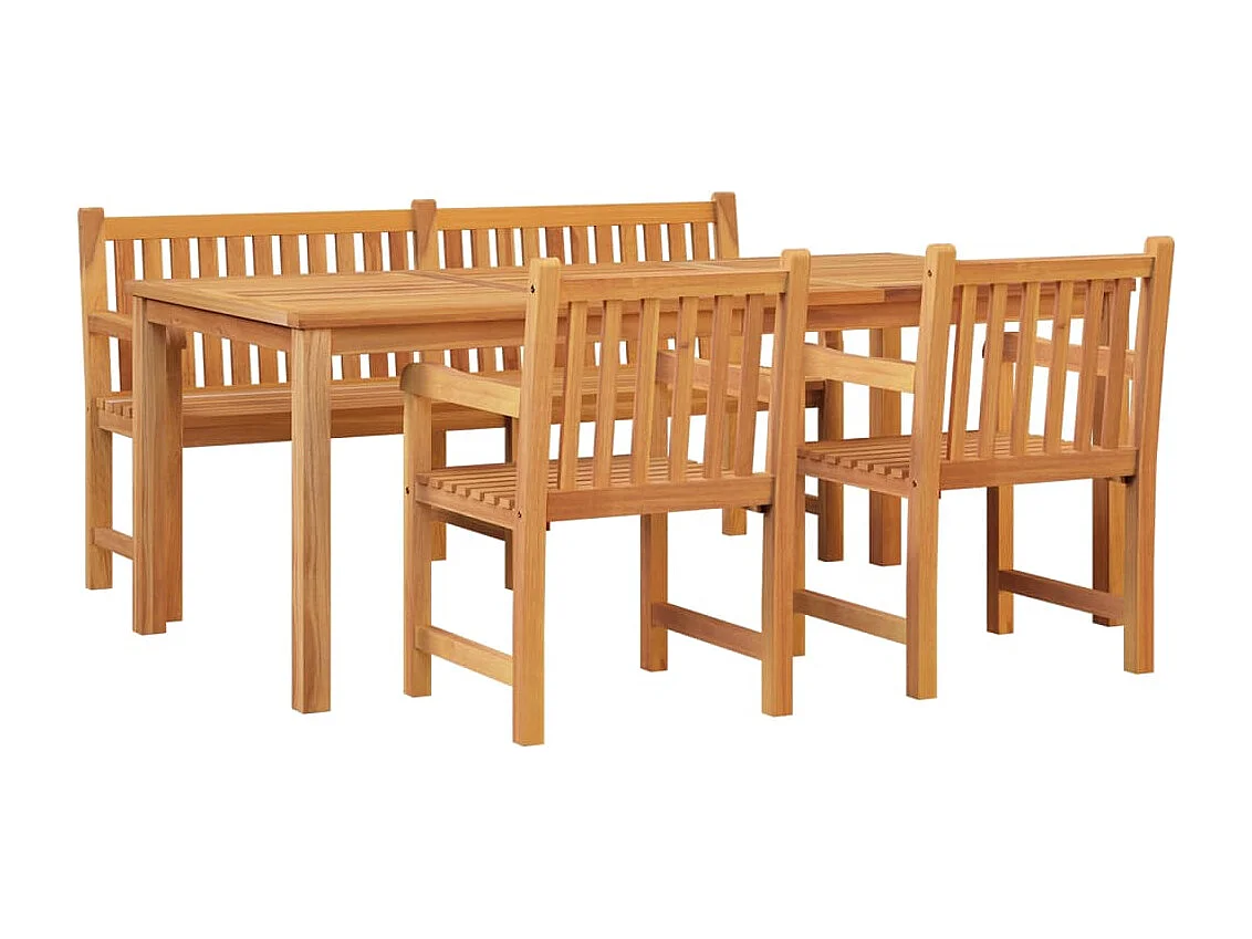 Kemale  4-delige Tuinset massief teakhout