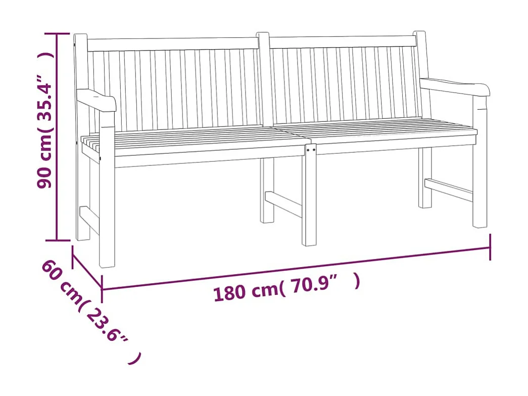 Kemale  4-delige Tuinset massief teakhout
