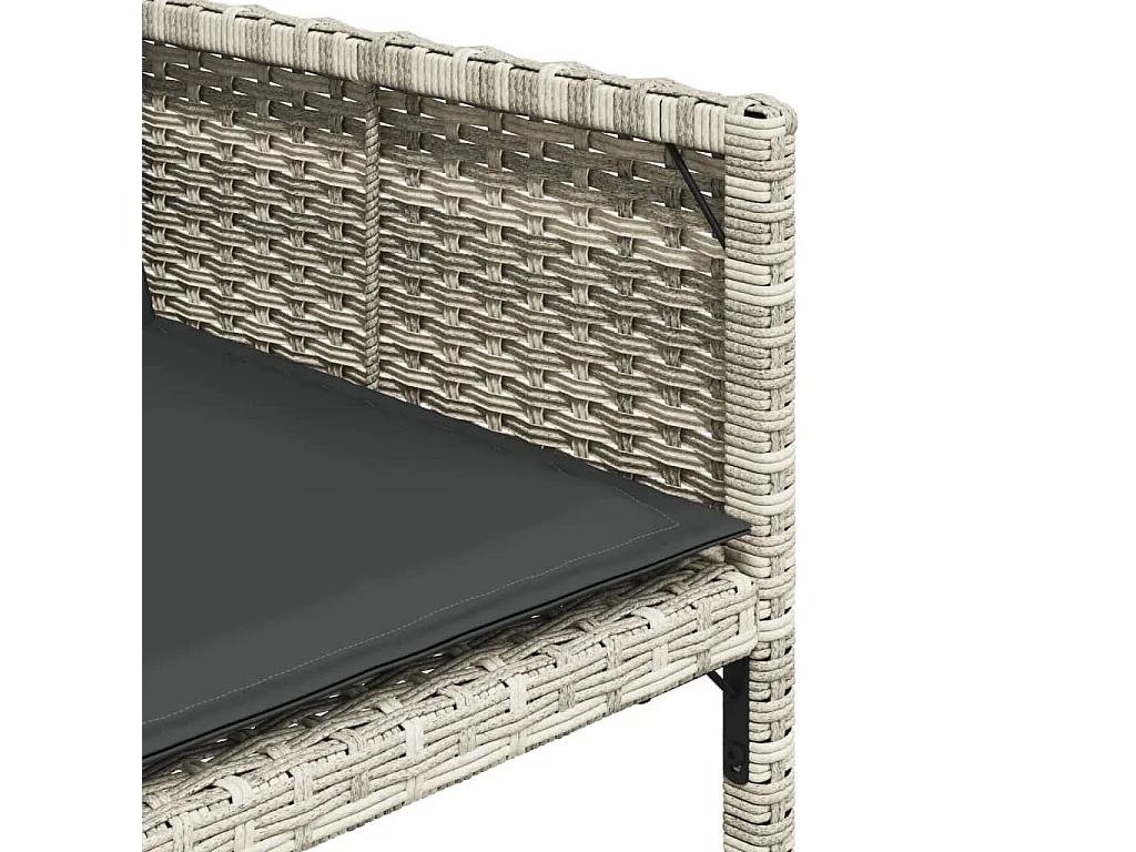 Heumen  Ensemble à manger de jardin et coussins 15 pcs gris clair rotin