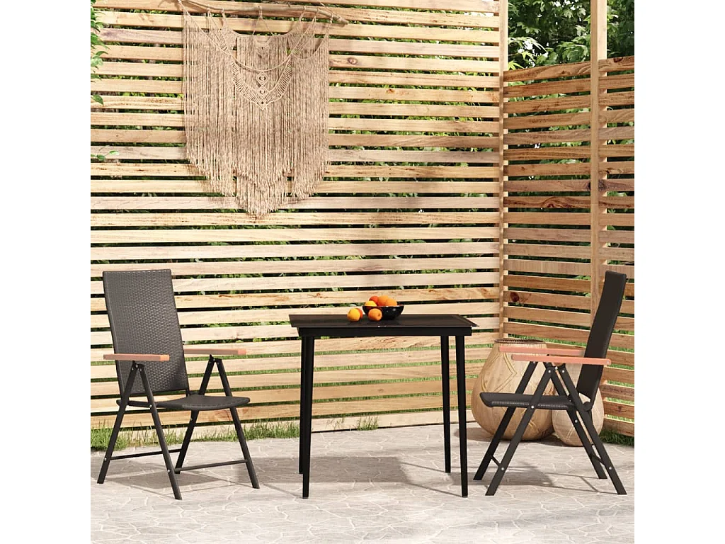 Henna  3-delige Tuinset zwart