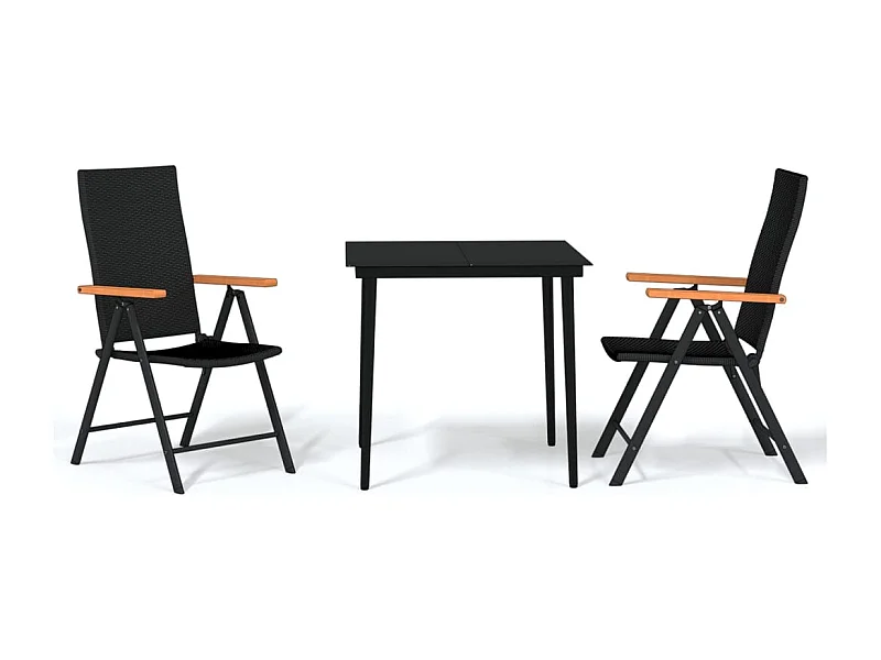 Henna  3-delige Tuinset zwart