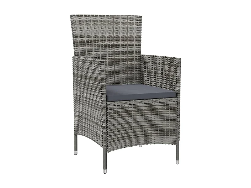 Fea  3-delige Tuinset met kussens poly rattan grijs